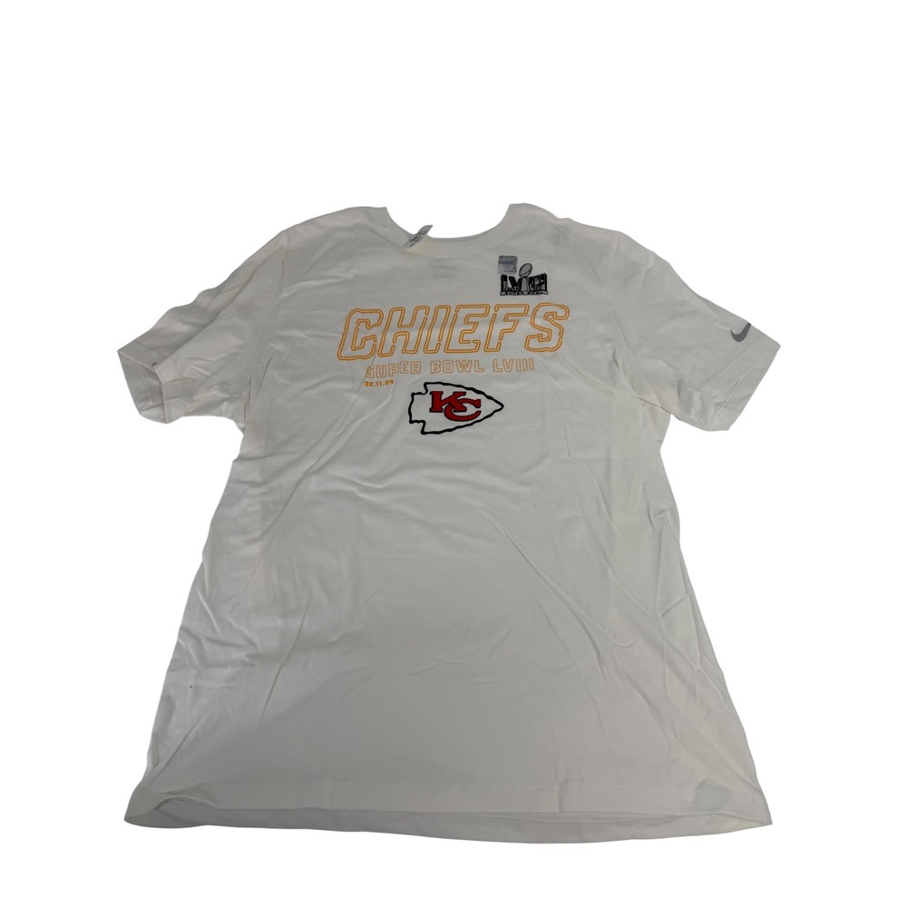 Nike Super Bowl 58 Kansas City Chiefs White The‎ Nike Tee Size XL XLARGE